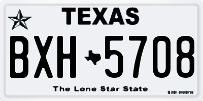 TX license plate BXH5708