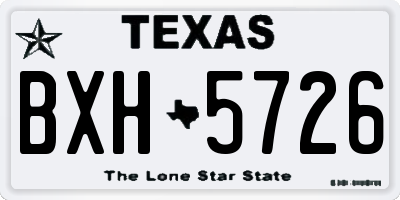 TX license plate BXH5726
