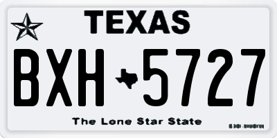 TX license plate BXH5727