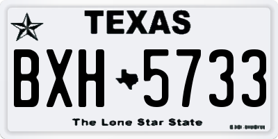 TX license plate BXH5733