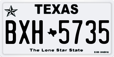 TX license plate BXH5735