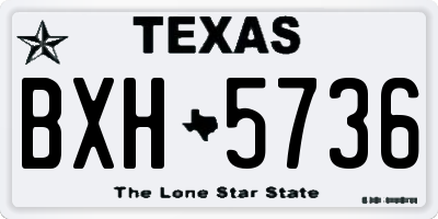 TX license plate BXH5736