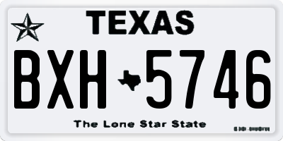 TX license plate BXH5746