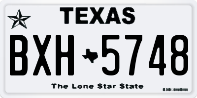 TX license plate BXH5748
