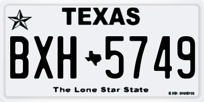 TX license plate BXH5749