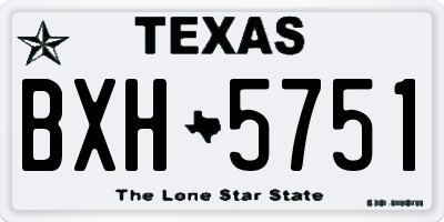 TX license plate BXH5751