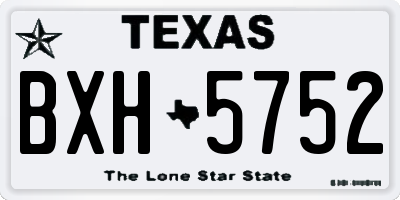 TX license plate BXH5752