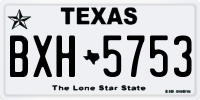 TX license plate BXH5753