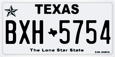 TX license plate BXH5754