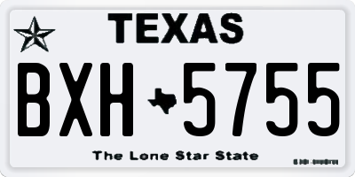TX license plate BXH5755