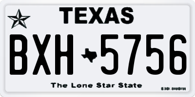 TX license plate BXH5756