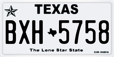 TX license plate BXH5758