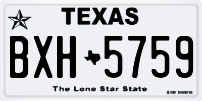 TX license plate BXH5759