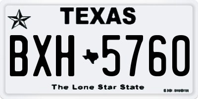 TX license plate BXH5760