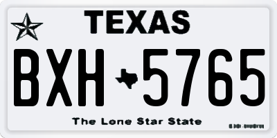 TX license plate BXH5765