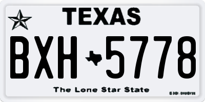 TX license plate BXH5778