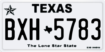 TX license plate BXH5783