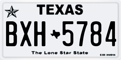 TX license plate BXH5784