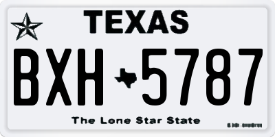 TX license plate BXH5787