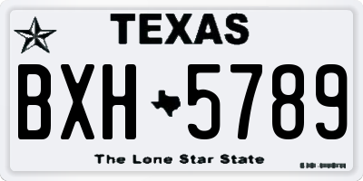 TX license plate BXH5789