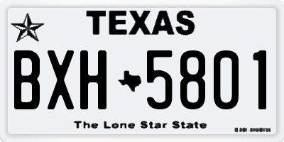 TX license plate BXH5801