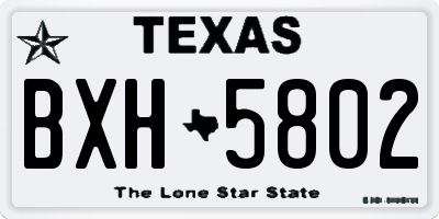 TX license plate BXH5802