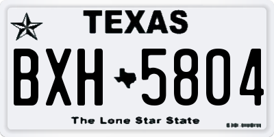 TX license plate BXH5804