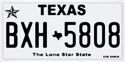 TX license plate BXH5808