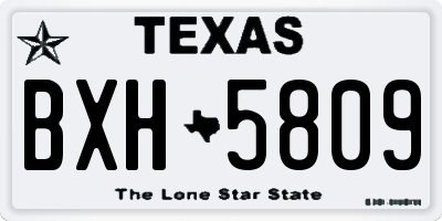 TX license plate BXH5809
