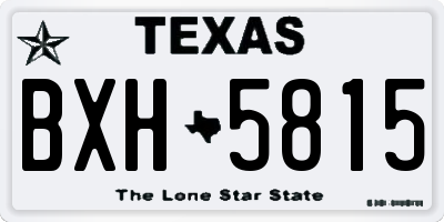 TX license plate BXH5815