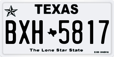 TX license plate BXH5817