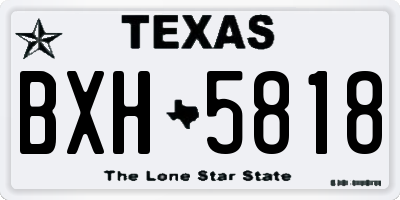TX license plate BXH5818