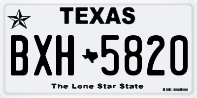 TX license plate BXH5820