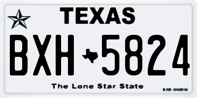 TX license plate BXH5824