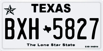 TX license plate BXH5827