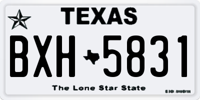 TX license plate BXH5831