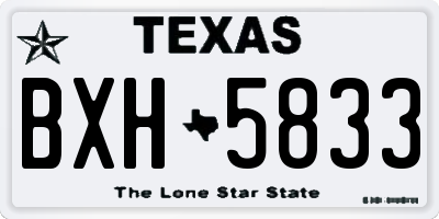 TX license plate BXH5833