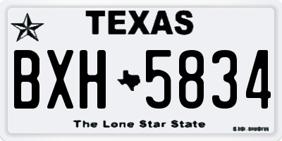 TX license plate BXH5834