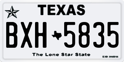 TX license plate BXH5835