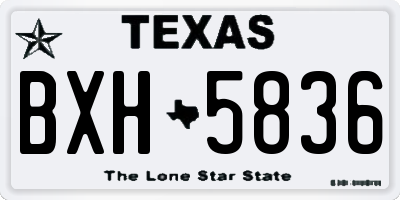 TX license plate BXH5836