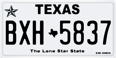 TX license plate BXH5837