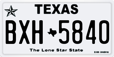 TX license plate BXH5840