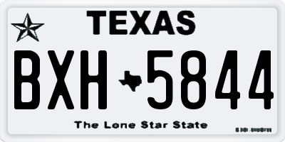 TX license plate BXH5844
