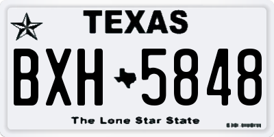 TX license plate BXH5848
