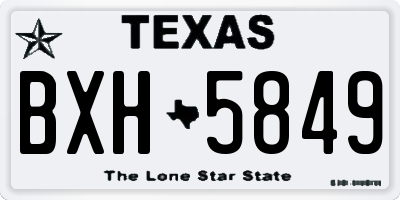 TX license plate BXH5849
