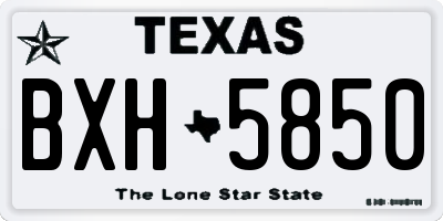 TX license plate BXH5850