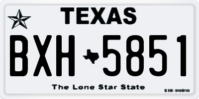 TX license plate BXH5851