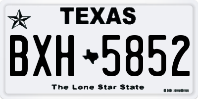 TX license plate BXH5852