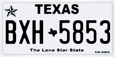TX license plate BXH5853