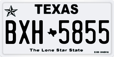 TX license plate BXH5855